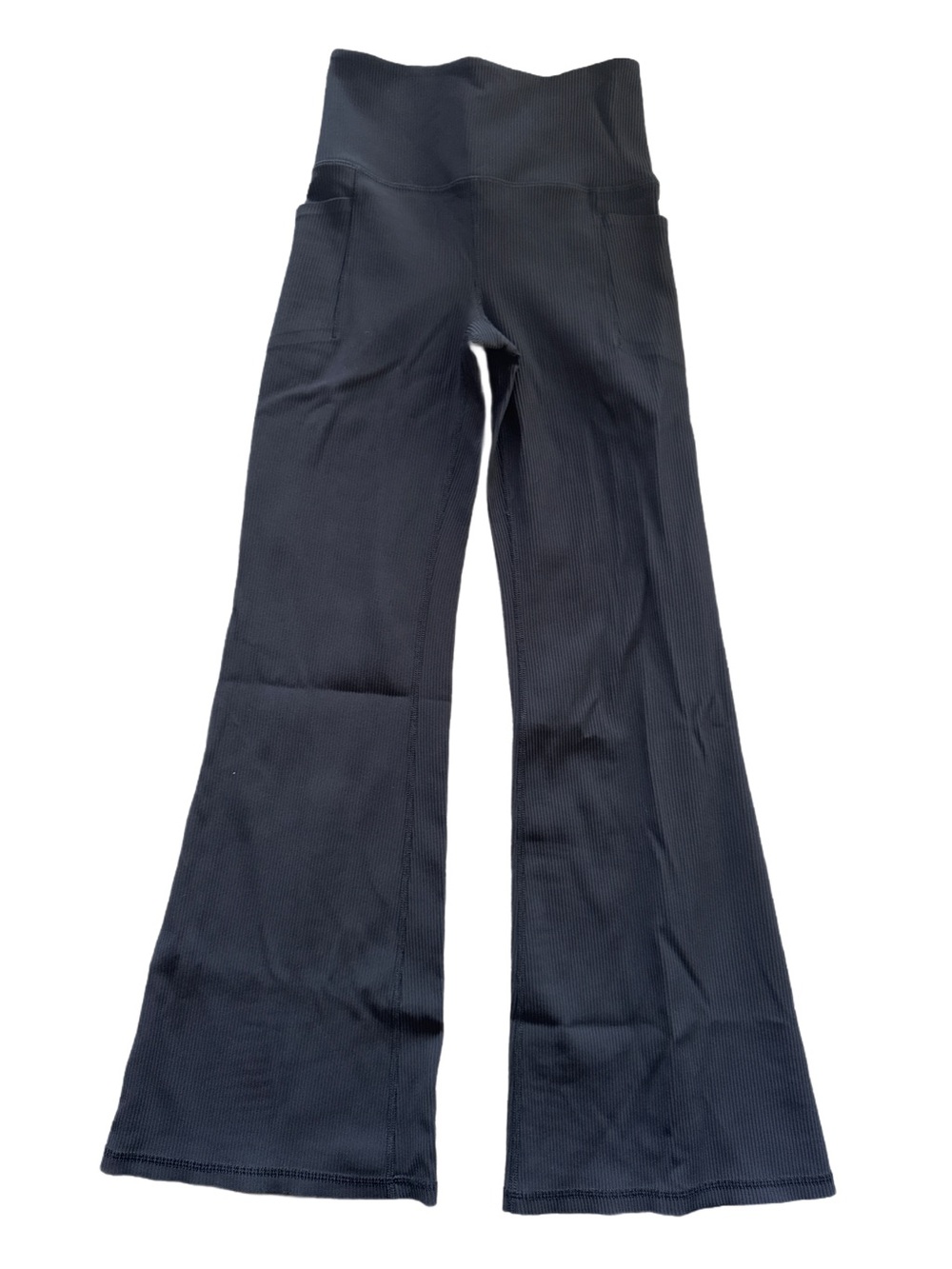 Athleta Salutation Stash Ribbed Flare Pant Black Small